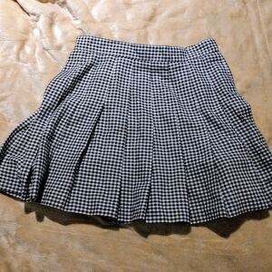 Tretorn vintage plaid houndstooth black white pleated miniskirt pinup retro s